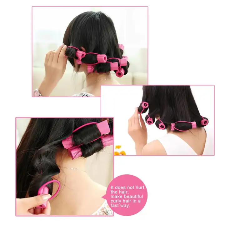 6pcs Magic Foam Sponge Hair Curler Diy Fashion Wavy Hair Travel