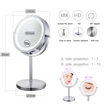 7 Inch Touch-Activated Makeup Mirror 10X Magnifying Two-Sided Dimmable LED Lighted Vanity Mirror - intl Philippines