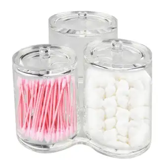 Acrylic Makeup Organizer Cotton Ball Swab Holder Storage Container Acrylic Makeup Organizer Cotton Ball Swab Holder Storage Container Box Cosmetics