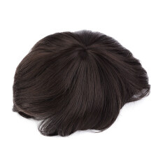 Allwin untuk pria tampan Korea pendek rambut lurus penuh pesta Cosplay wig 3 warna coklat gelap