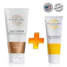 Botanic Tree Self Tanner and Pre Tan Exfoliator, Natural Sunless Tanning Lotion for All Skin Types (Pack of 2)