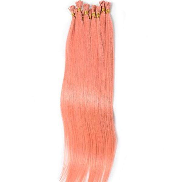 Brazilian Lurus Human Rambut Ekstensi I-tip 100% Virgin Lurus Ekstensi 100 Helai Per Paket Warna Merah Muda #- internasional