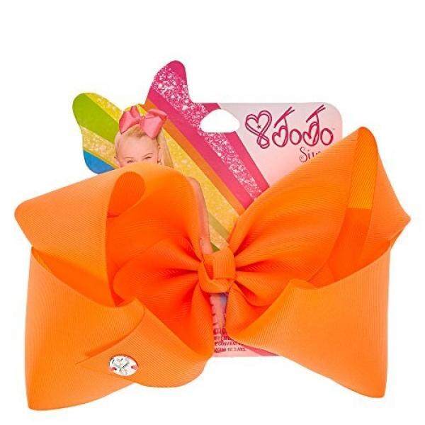 Claires Girls JoJo Siwa Large Neon Orange Hair Bow - intl