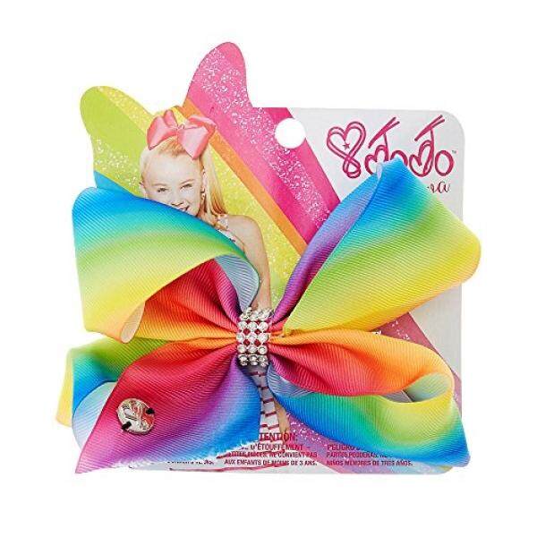 Claires Girls Jojo Siwa Small Rainbow Rhinestone Keeper Hair Bow - intl