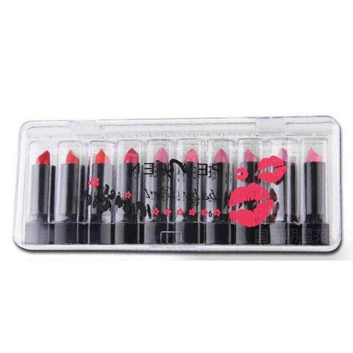 Cyber Baru Penjualan Kosmetik Makeup Matte Tahan Lama Gaya Antik Lembut Krim Bibir Lipstick Lip Gloss Set-Intl