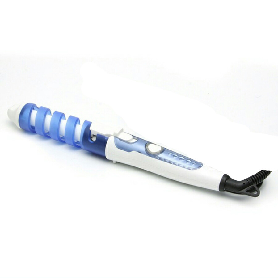plugged in spiral curling iron