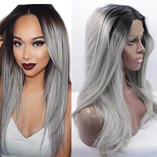 Suka Canon EW Depan Lensa Okuler Daya Pandang Luas Rambut Palsu Lurus Alami untuk Wanita Hitam Serat Tahan Panas Ombre Warna Abu-abu-Intl