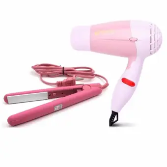 hair straightener and hair dryer set