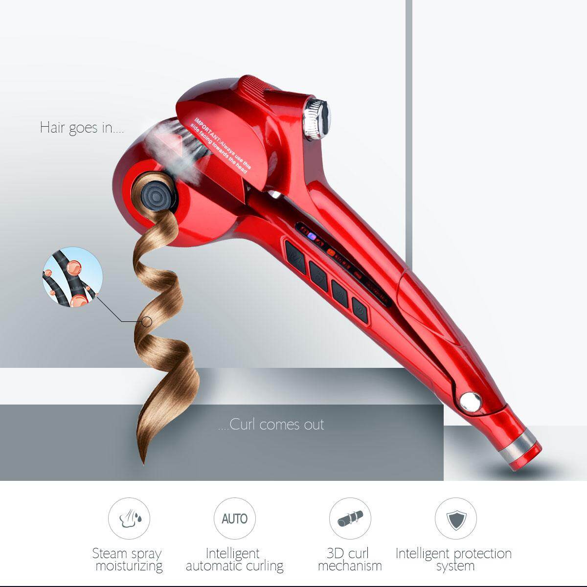 Layar LCD Pengeriting Rambut Otomatis Karpet Bulu Kulit Domba Pengeriting Rambut Gaya Rambut Profesional Alat HS260