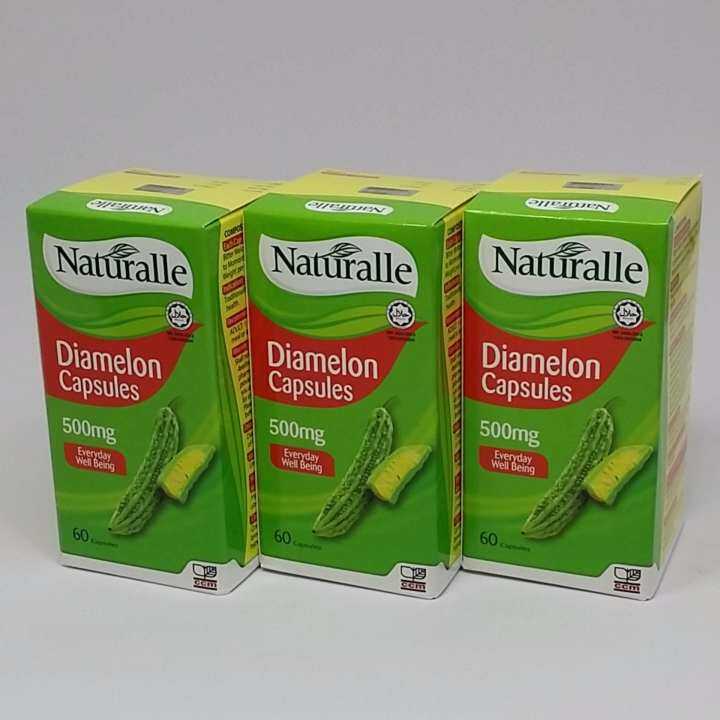 Naturalle Diamelon 500mg Capsules 3x60s Exp32021 Bitter Melon Bitter