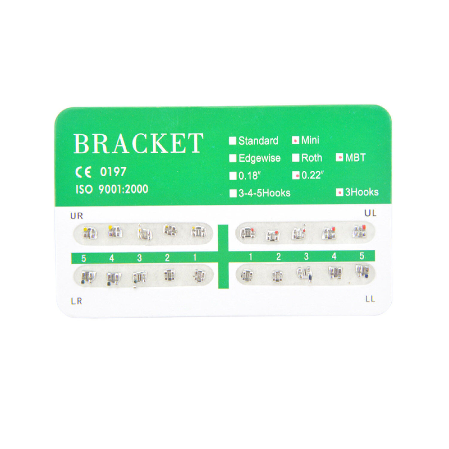 Kangjiate Baru Dental Gigi Ortodontik Kurung Mini MBT 022 3-4-5 Kait-20 Pcs/pack-Internasional