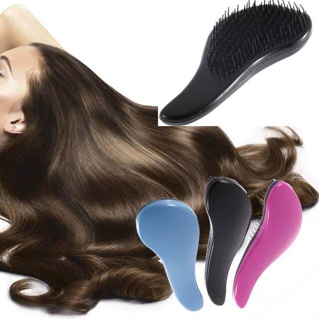 New Hair Brush Comb Magic Comb Salon Styling Detangling Handle Shower Tamer Hairbrush-Blue - intl