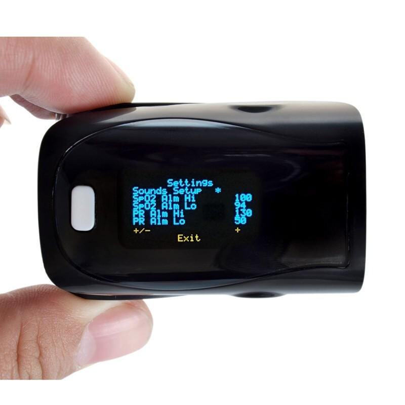 Mới nhất!! Kỹ thuật số Ngón Tay Pulse Oximeter VỚI ỐP LƯNG Oxy Trong Máu một Ngón Tay Di Động Oximeter Chăm Sóc Sức Khỏe (Đen) bán chạy