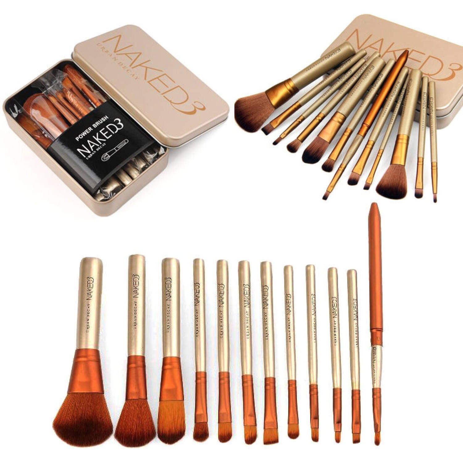 Lanji Pro Riasan Kosmetik 12 Pcs Eyeshadow Brushes Set Bubuk Foundation Bibir Kuas Alat Terbaik untuk Pemula dan Portabel Perjalanan -Internasional