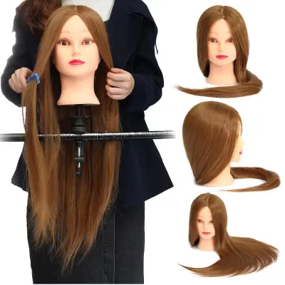 Salon Cosmetology Human Hair Hairdressing Practice Training 18"Head Mannequin 191565943674