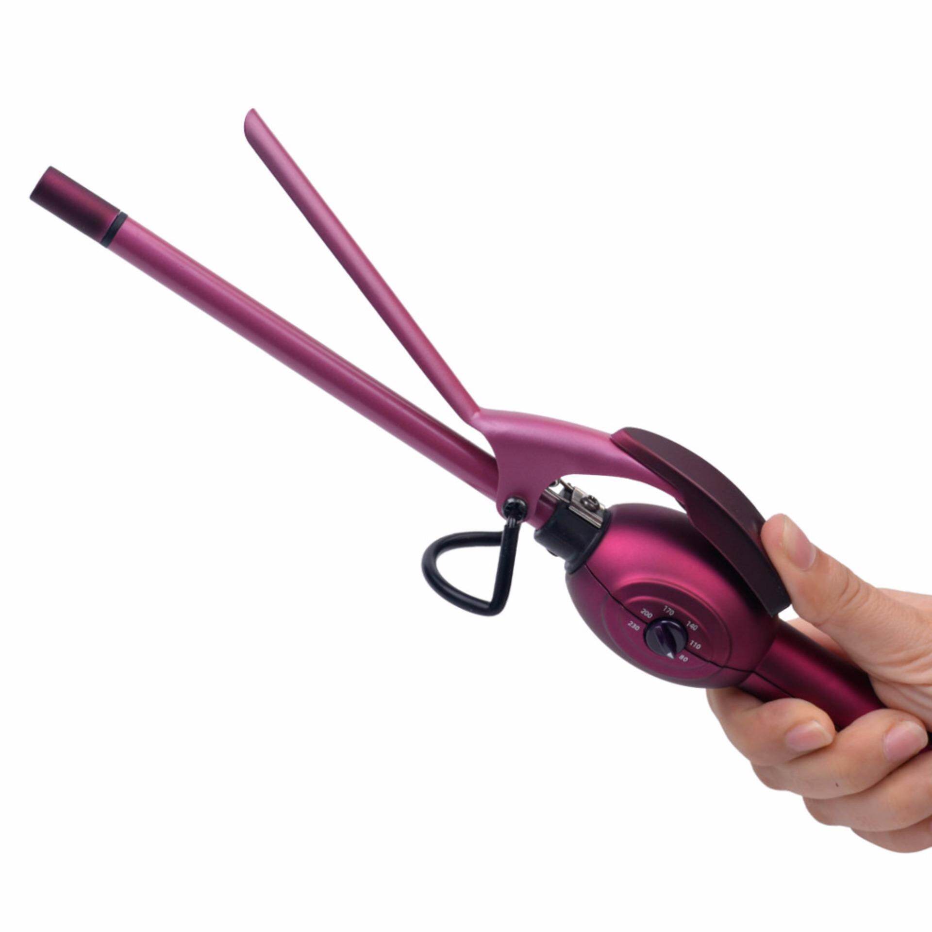 Satu Tabung 9 Mm Super Kecil Mini Turmalin Karpet Bulu Kulit Domba/Tongkat Pear Pengeriting Rambut Roller HS51Z