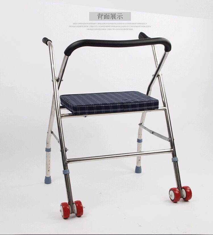 Orang Tua Lipat dan Mendorong Bisa Duduk Pria Tua Itu Handcart dan Langkah Dua Kursi Roda Membantu Mobil bantuan Berjalan Bantuan Mobilitas Bingkai Walker untuk Orang Tua Senior, wanita Hamil, Cacat Pasien Dll. -Internasional
