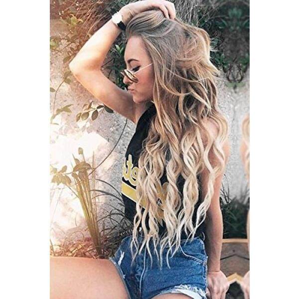 Ugeat 24 Inci 1G Per Helai 50 Gram Per Paket Putaran Mikro Cincin Manik Tipped Remy Ekstensi Rambut Manusia ombre Ekstensi Putaran Ombre Warna #6 Memudar Ke #613 Blonde-Internasional