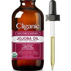USDA Organic Jojoba Oil, 100% Pure (4oz Large) | Natural Cold Pressed Unrefined Essential Oil for Hair & Face | Carrier Oil - Certified Organic | Cliganic 90 Days Warranty