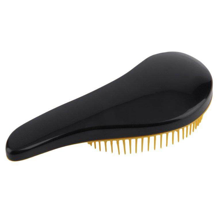 Wond Sihir Pegangan Tangle Detangling Sisir Sisir Rambut Salon Gaya Tamer Alat Hitam-Internasional