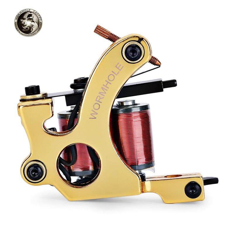 WORMHOLE TATTOO Iron 10 Wrap Coils Machine Liner Shader (Gold) nhập khẩu