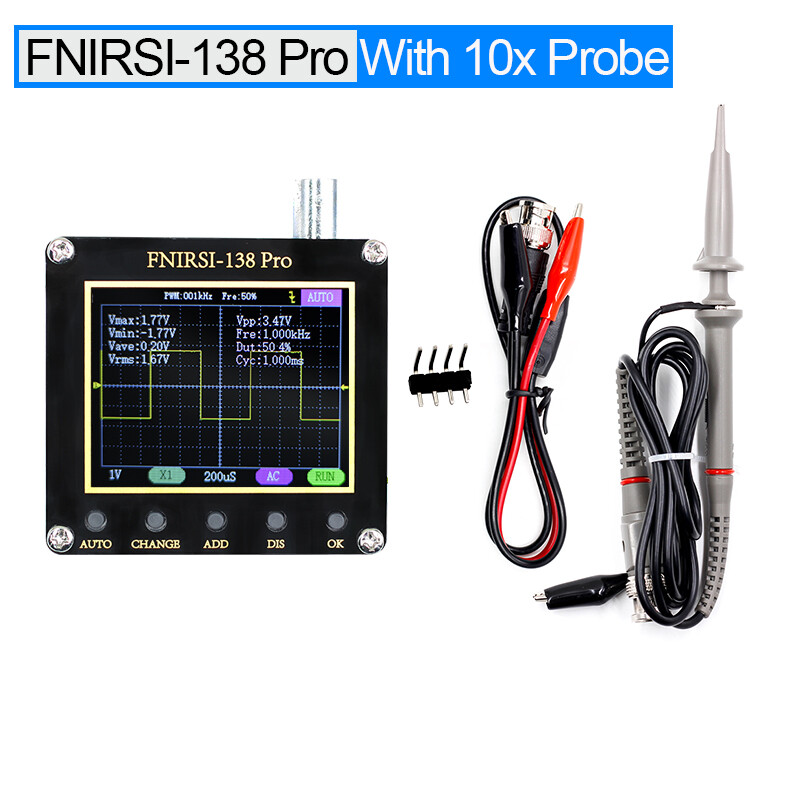 Fnirsi 138pro 800vpp mini handheld digital oscilloscope electronic learning kit meter with p6100 probe
