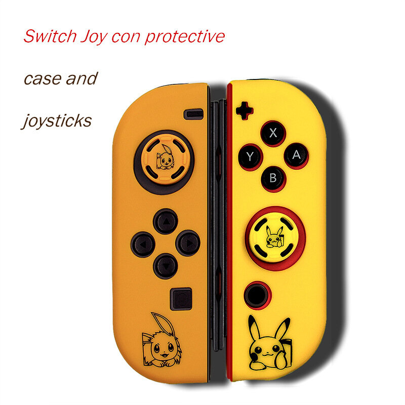 VAORLO Protective Case for Nintend Switch Joycon Cover Solft Silicone Case with Thumbstick caps for Nintendo Switch Controller Grip Joy-con Cover