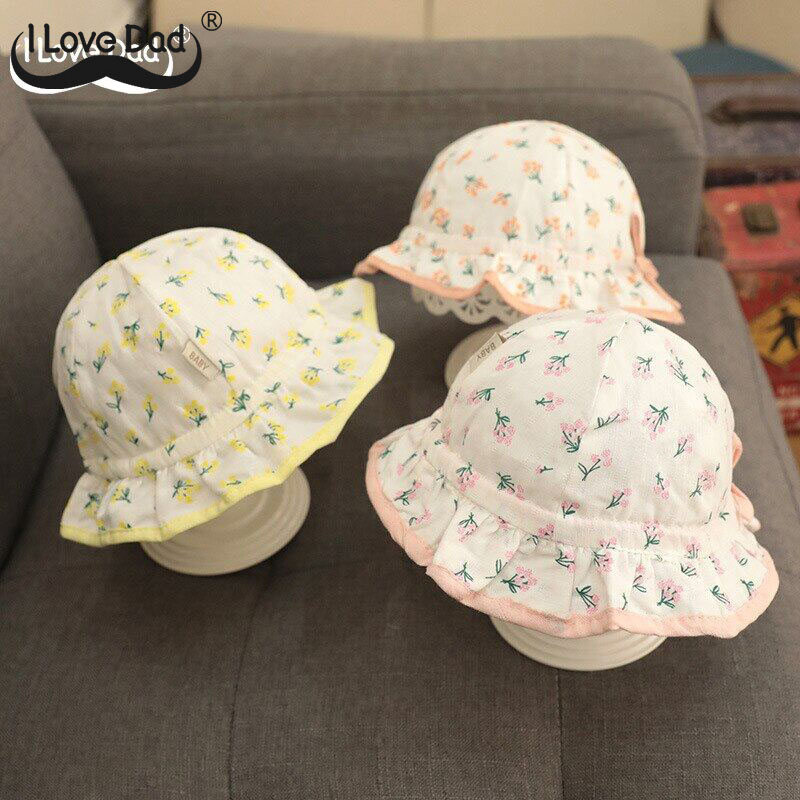 Summer Newborn Baby Bucket Hat Cute Flower Print Infant Toddler Cap Sun Beach Caps Outdoor Baby Girl Sun Hat