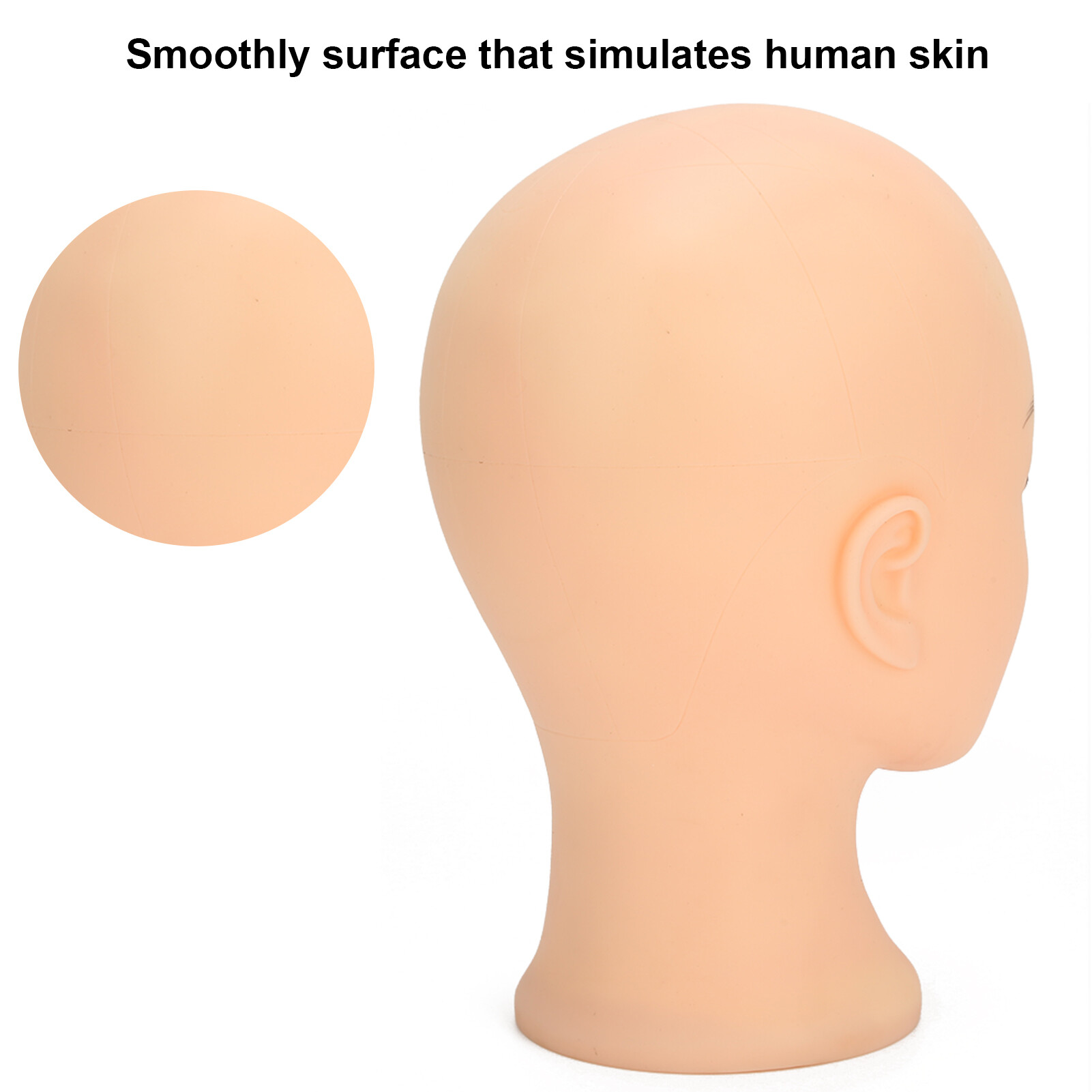 Mannequin Head Makeup Training Practice Wig Hat Display Bald Mannequin Head 49cm There is makeup