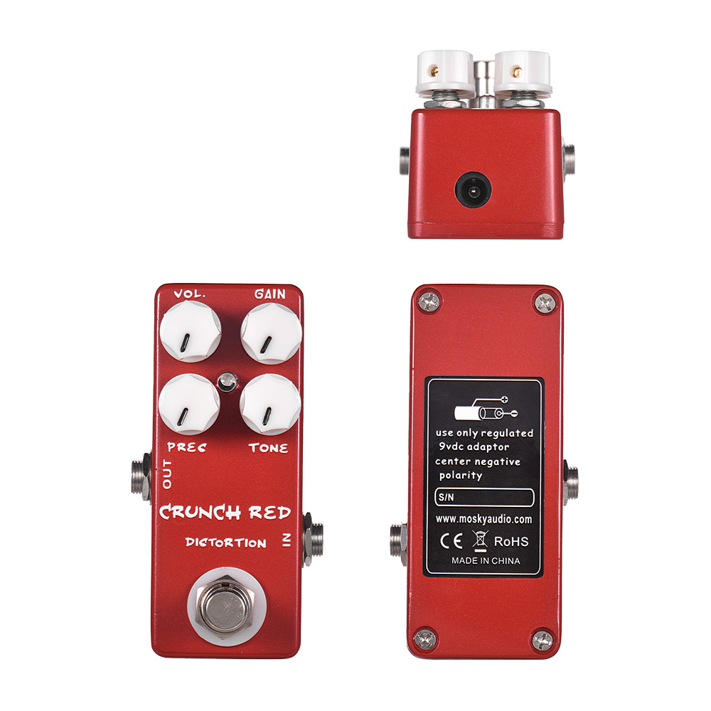 [ammoon]quà bí mật MOSKYAudio CRUNCH RED Distortion Guitar Effect Pedal Full Metal Shell True Bypass