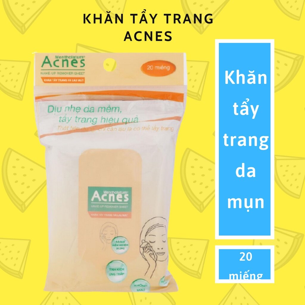 Khăn giấy tẩy trang Acnes khăn giấy ướt tiện dụng bịch 20 miếng