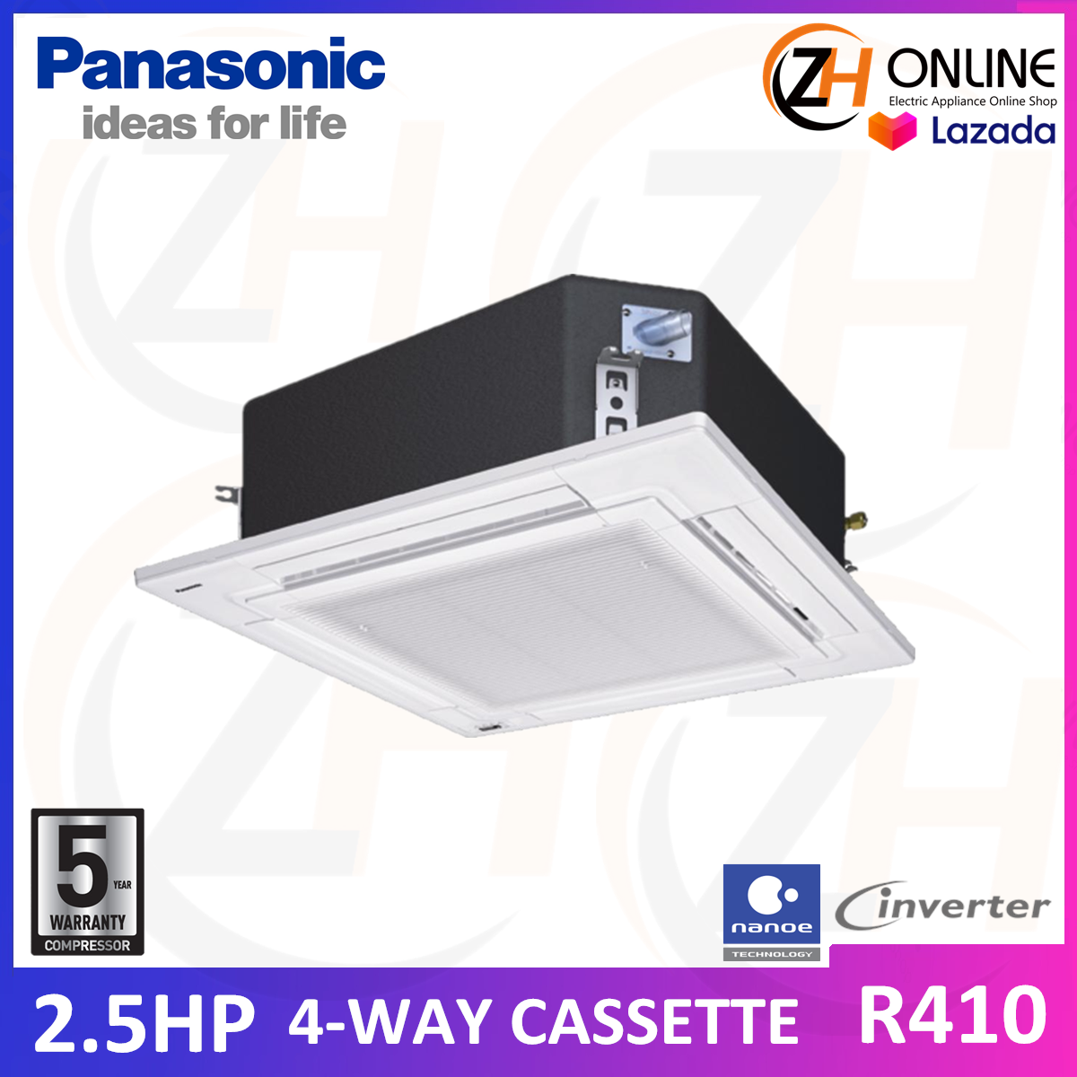 panasonic cassette air conditioner 2.5 hp