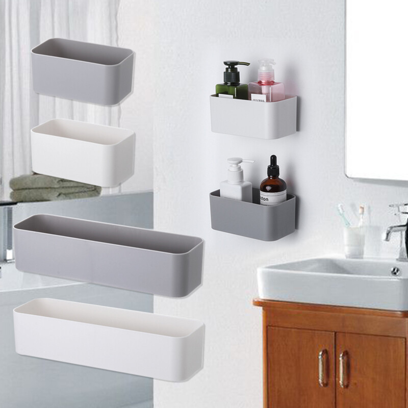 Mode Shop Wall Mounted Cosmetic Storage Box Bathroom Storage Rack Wall Shelf Adhesive Hanger Organizer Remote Control Holder Home Decor