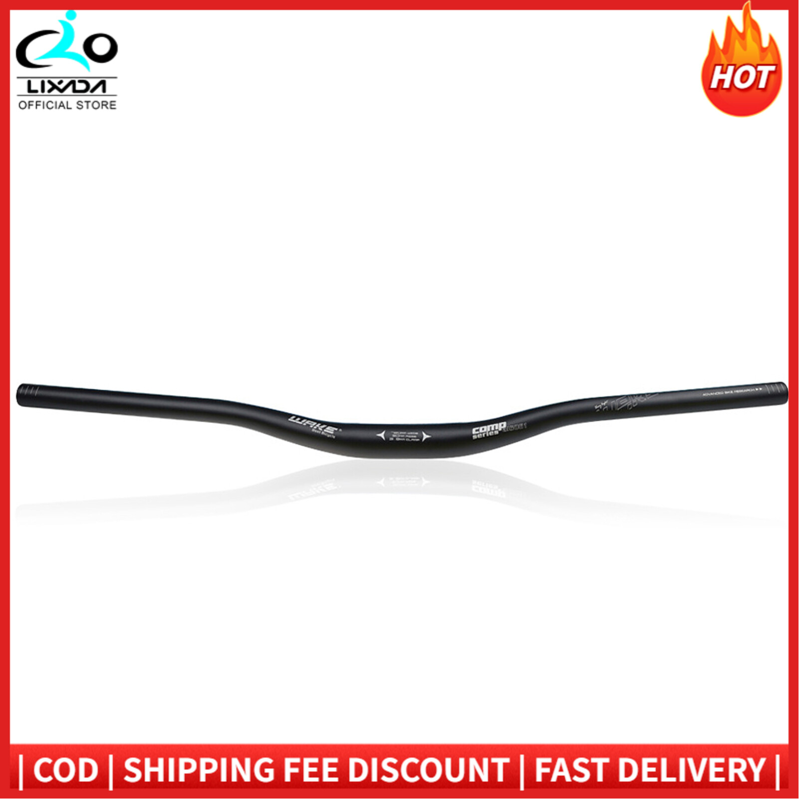 WAKE 720mm*31.8mm MTB Bicycle Aluminium Alloy Handlebar Riser Bend Handle Bar Sandblasted 5 color for bicycle handlebar