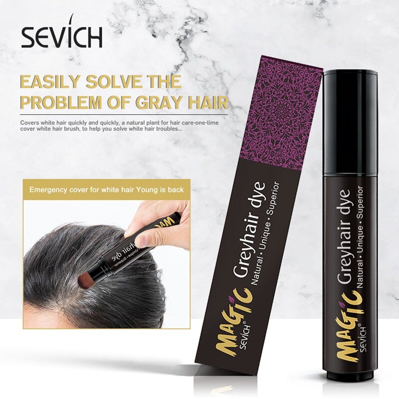Bút Nhuộm Phủ Che Tóc Bạc SEVICH Đen Nâu Nhuộm Tóc