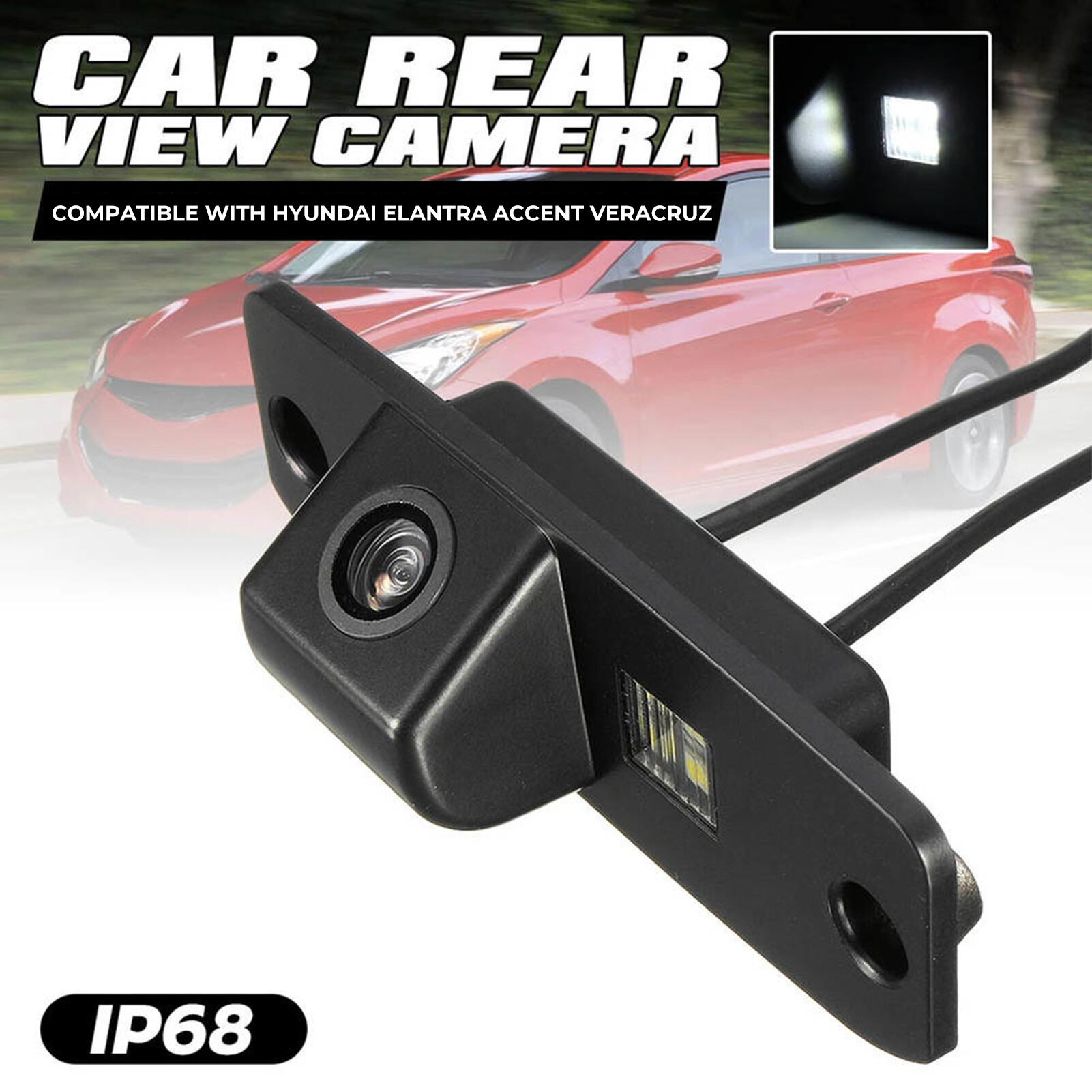 Gucanou Rear View Camera High Clarity Wide Angle 12V IP68 Car Reversing Camera for SUV Durable Reverse Camera