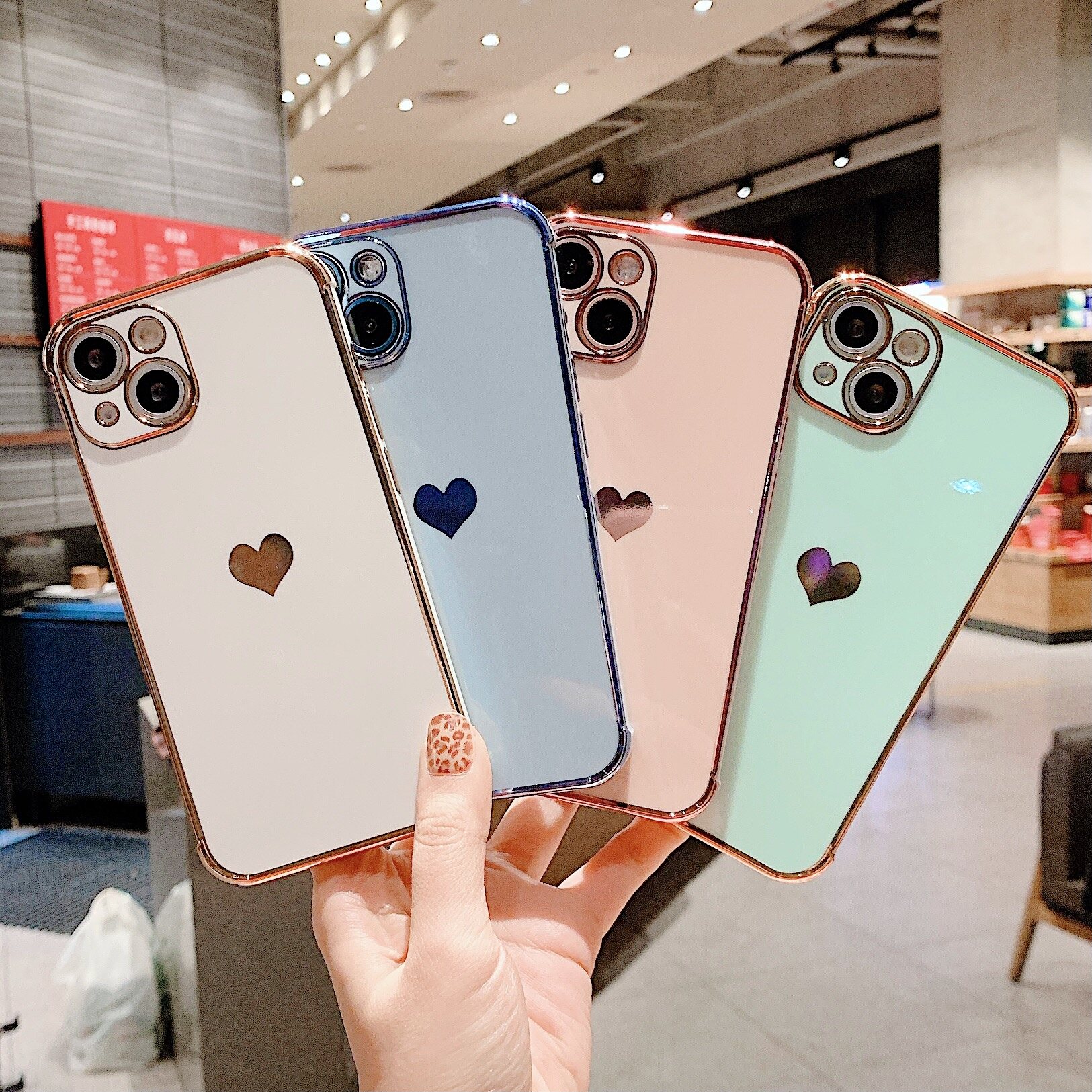 HOCE Electroplating Love Phone Cases For iPhone 14 13 12 11 Pro Max 12 13 Mini 7 8 Plus SE 2020 X XR XS Cute Soft Silicone Cover