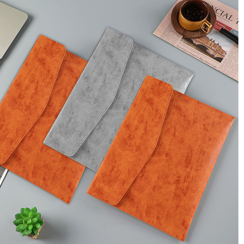Document Wallets A4 Leather, A4 Document Folder With Press Stud, Business Leather Transparent Wallet A4, Document Organisation For School Office, Homework For Paper, Receipts, Certificates, File Bag, Grey