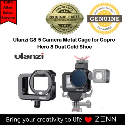 (READY STOCK) Ulanzi G8-5 Camera Metal Cage for Gopro Hero 8 Dual Cold Shoe for Microphone LED