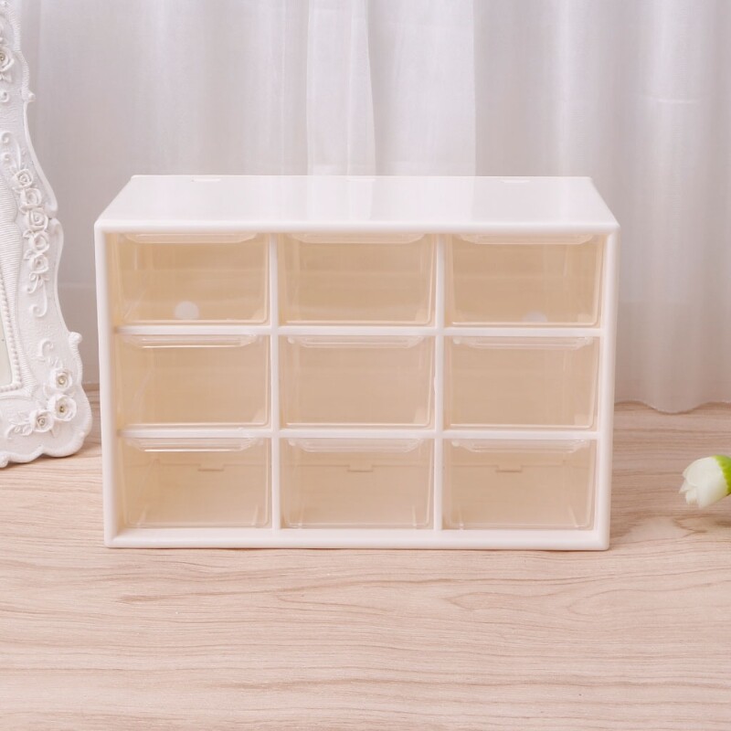 Tủ Đựng Đồ Bằng Nhựa 9 Ngăn Kéo Hộp Đựng Đồ Trang Điểm Để Bàn, Đồ Trang Sức Tổ Chức