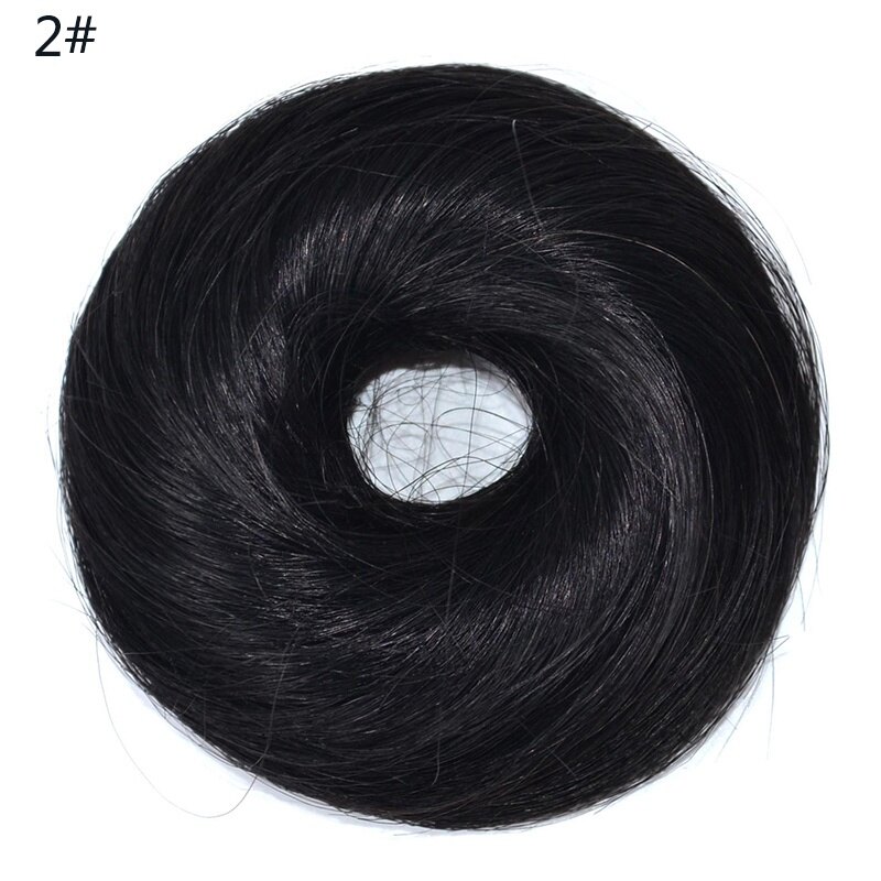 Fashion new elastic bun black dark brown synthetic donut wig bun