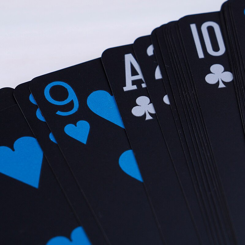 Waterproof PVC Pure Black Magic Box-packed Plastic Playing Cards Set Deck Poker Classic Magic Tricks Tool