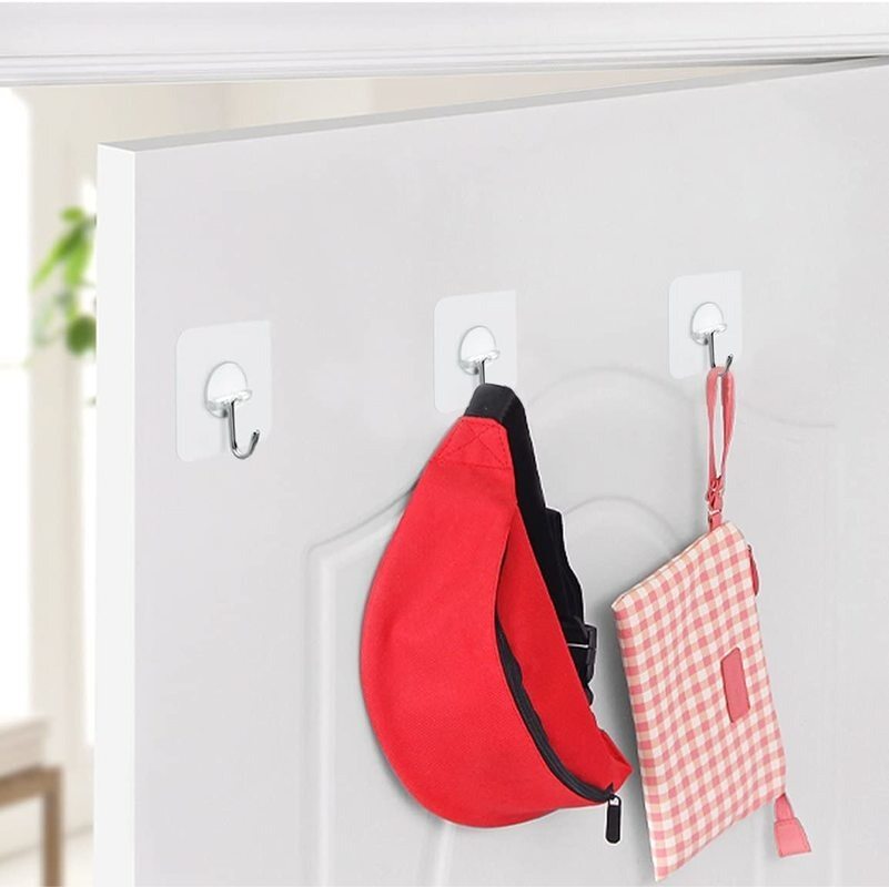 10 cái trong suốt móc gắn tường liền mạch không thấm nước móc chắc chắn chịu lực phụ kiện phòng tắm nhà bếp