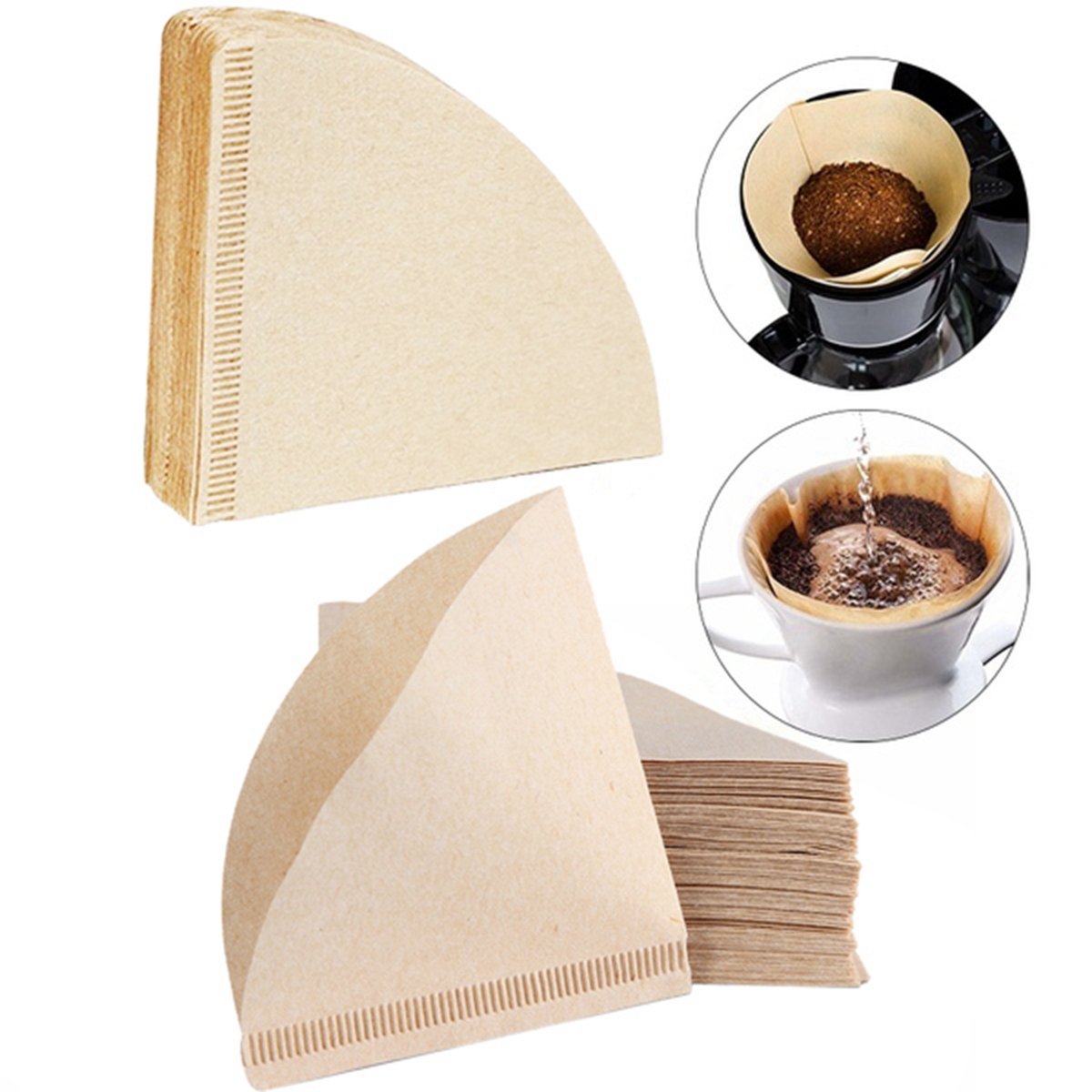100 Túi giấy lọc trà và cà phê hình nón V60 dùng được cho 1-4 cốc
