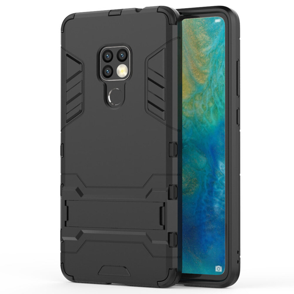 LEEWINDA For Huawei Mate 20 Pro Mate 20X Phone Case,Luxury Lron Man Stand Cover Hard Armor and Soft Silicone TPU Frame Invisible bracket Casing