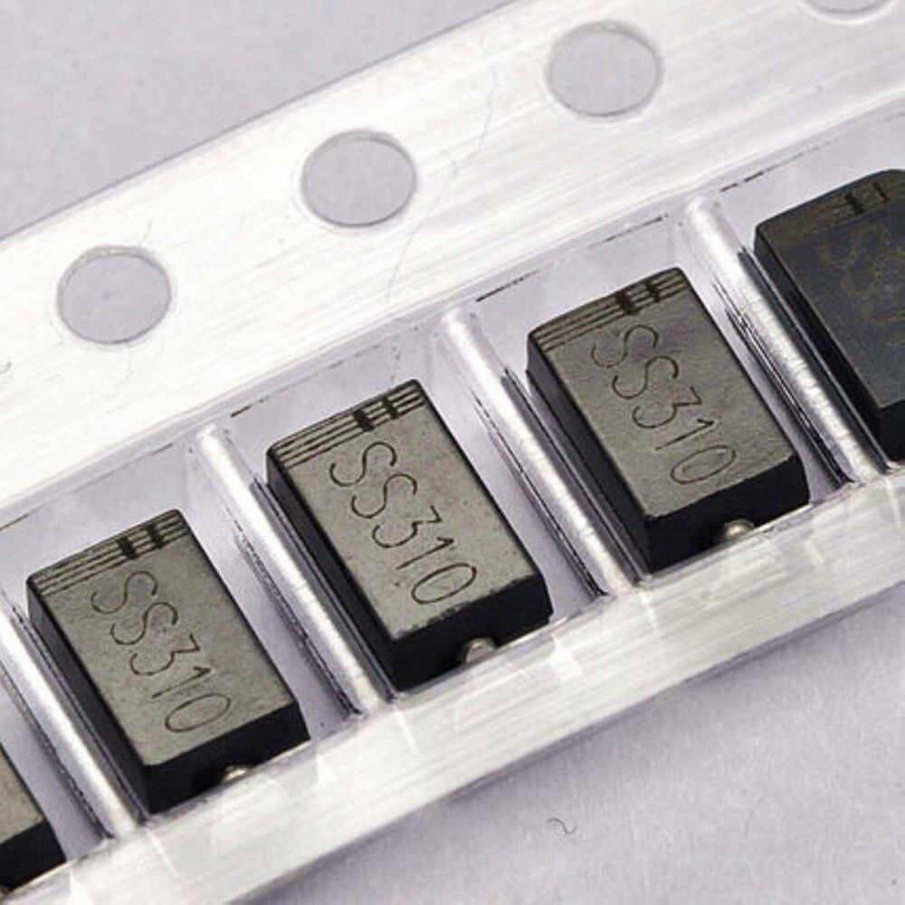 50pcs ss310 sr3100 3a/100v sma do-214ac smd schottky diodes