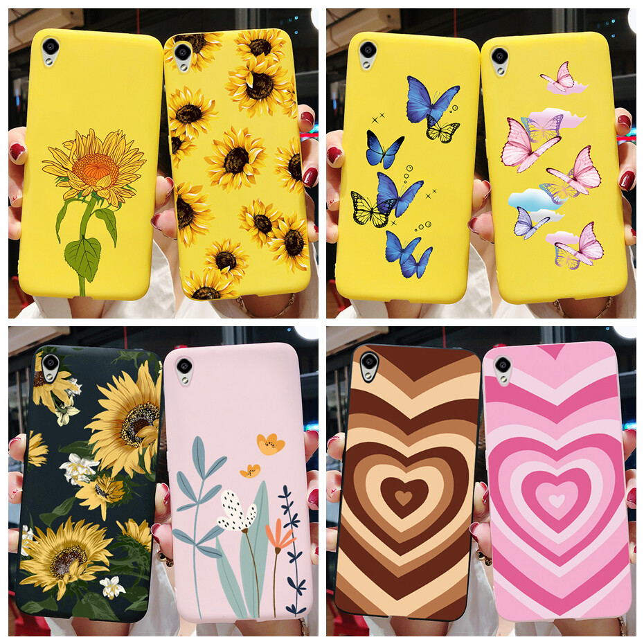 Case For Vivo Y1S Fashion Flower Butterfly Phone Case Slim Soft Silicone Shockproof Casing Back Cover