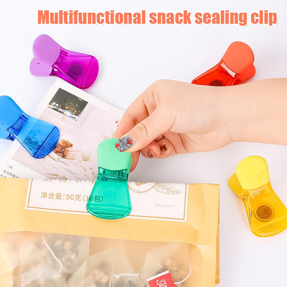 Polocat Kẹp Túi Nhựa Từ Tính Nhà Bếp Dải Ghi Chú Ziplock Lời Nhắn Trên Tủ Lạnh Hình Dán Nam Châm Ảnh Gia Dụng Kẹp Niêm Phong