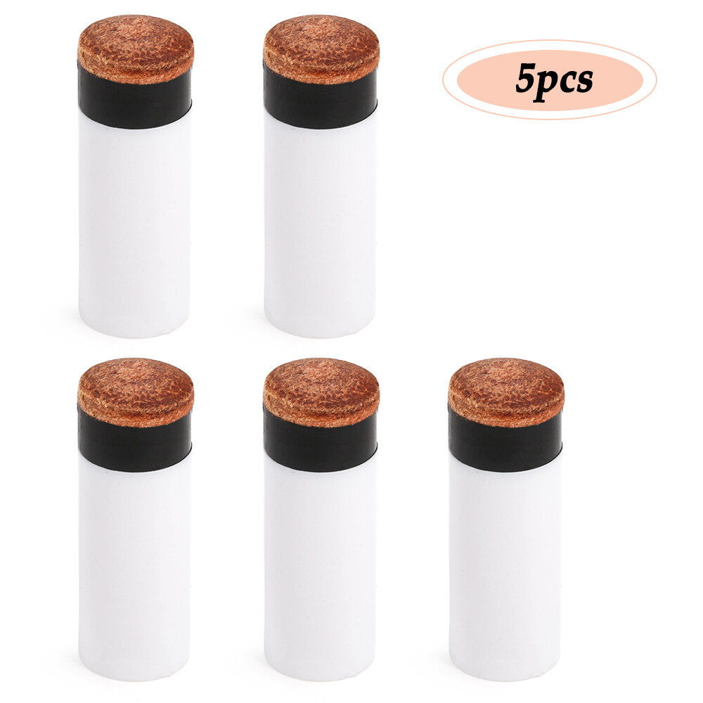 5PCS Screw-on Tips with Pool Cue Stick Ferrules Billiard Cue Head Replacement 12MM