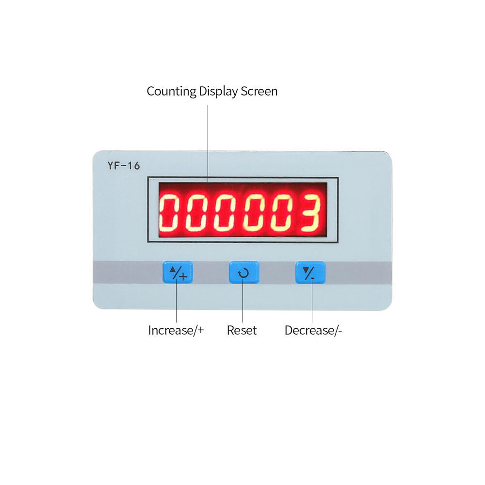 Smart Sensor Mini LED Digital Counter Module DC/AC5V~24V Electronic Totalizer with NPN and PNP Signal Interface 1~999999 Times Counting Range